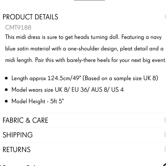 PRETTYLITTLETHING Blue Satin Dress - Picture 4 of 4